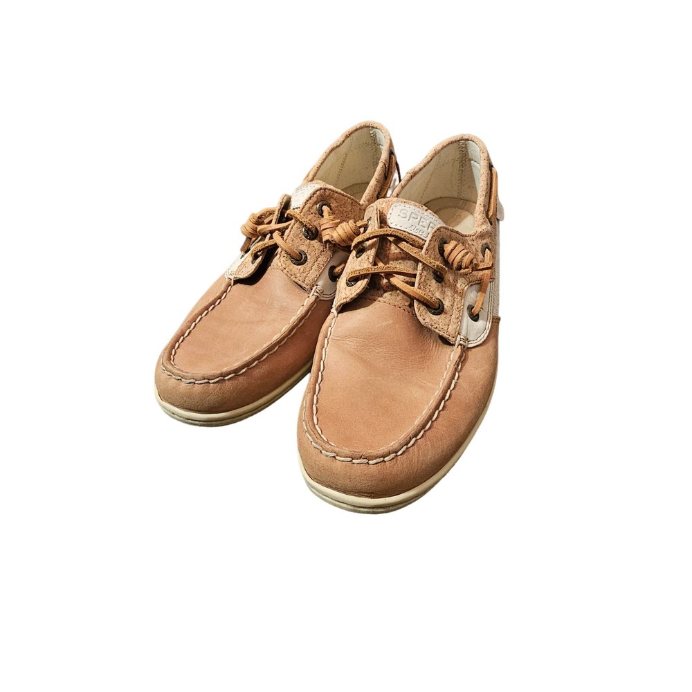 Sperry Top Sider leather brownā and cork size 9.5 flats